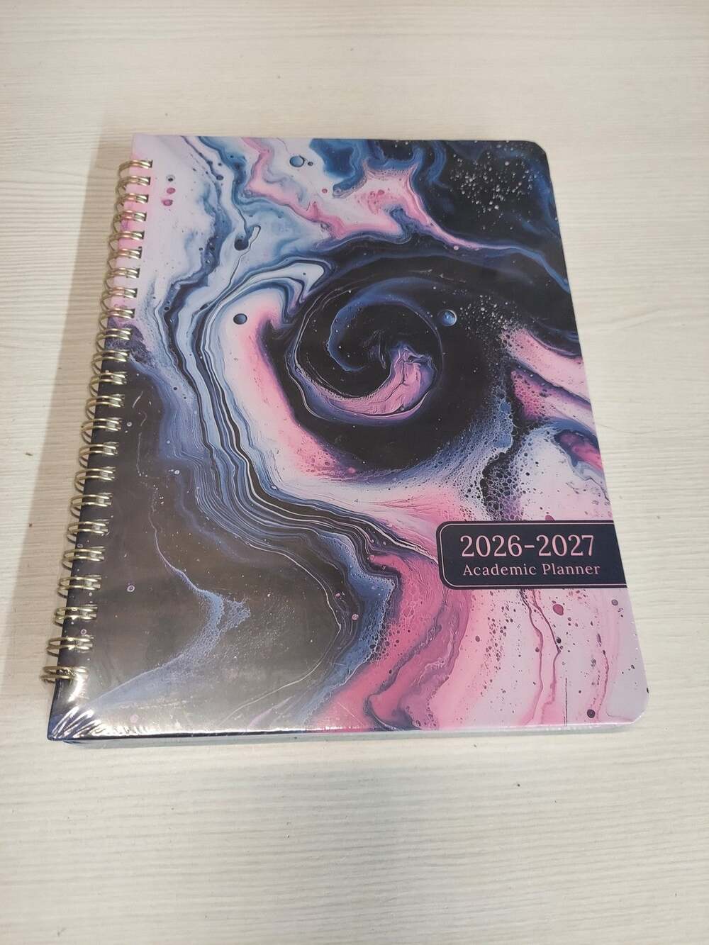 ZOTIA 2026 2027 Academic Planner Pink Vortex Marble Galaxy Spiral Bound 5.3x8.5